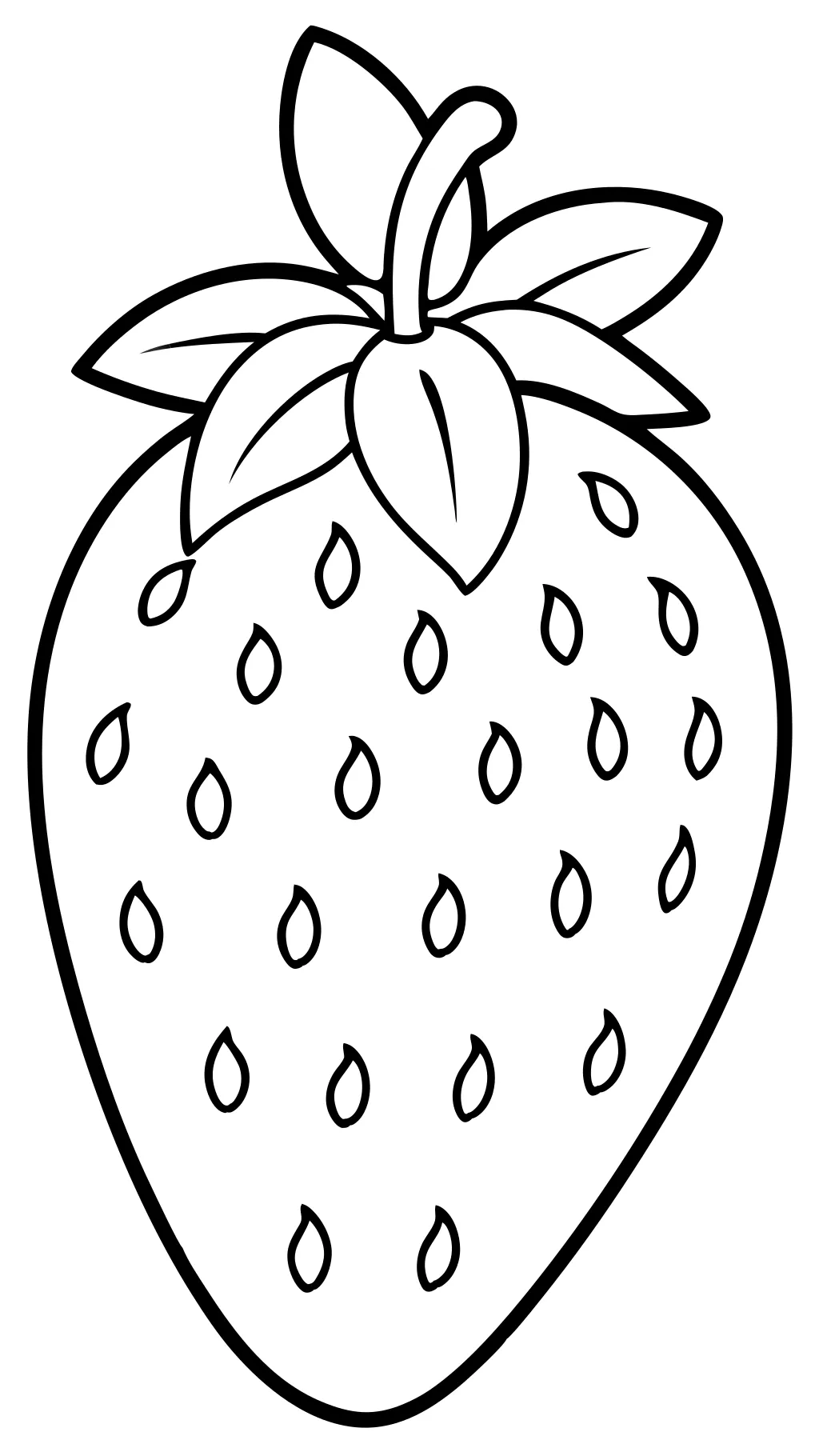 coloring page of a strawberry